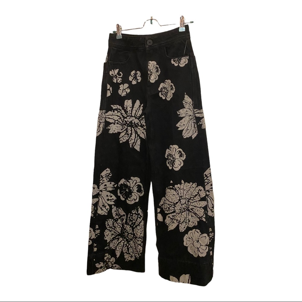 Free People Talia Floral WideLeg Jean Size 25
